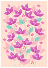 This is a plain floral poster, perfect for use as book covers, cards, and more. Add your own text and print it to suit your creativity. It is a4 size in vertical form