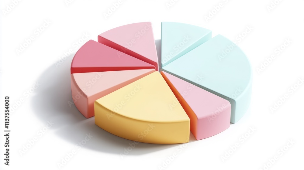 Aufkleber colorful pie chart segments on a white background displaying data