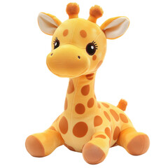 Adorable Giraffe Stuffed Toy for Kids' Room Transparent Background.