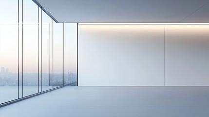 Modern Minimalist Interior with Large Windows and Natural Light