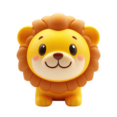 Obraz premium Adorable Lion Emoji Toy Icon for Kids Transparent Background.