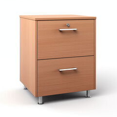 Wooden Two-Drawer Filing Cabinet with Metal Legs