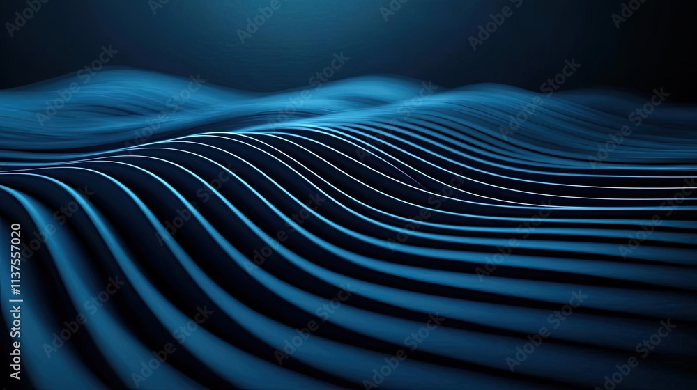 Poster wave abstract background concept. abstract blue wave pattern with smooth lines and gradients for cre