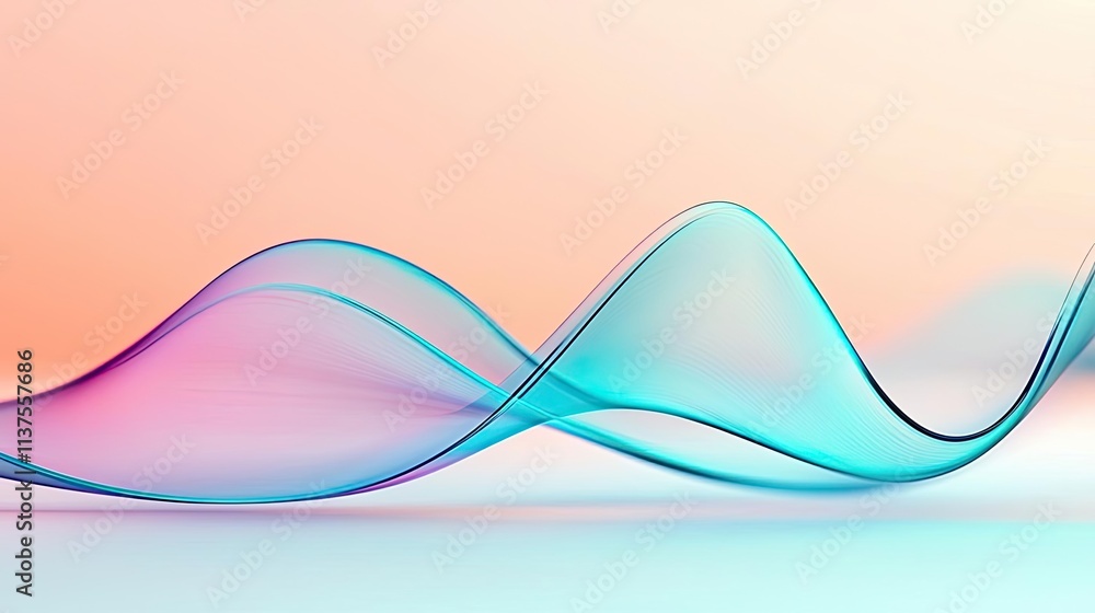 Poster wave abstract background concept. abstract colorful waves flowing smoothly in soft pastel hues of bl