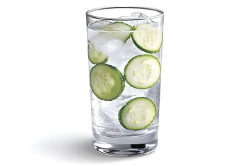 Refreshing cucumber gin tonic with lime