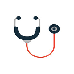 Illustration of a medical stethoscope icon in a minimalistic and modern design, featuring a health symbol suitable for professional and educational needs