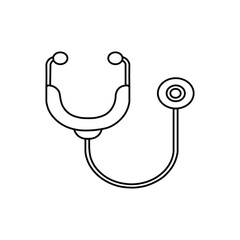 Flat style medical stethoscope vector icon, isolated on a white background. A simple health symbol and medical sign for web design or digital projects