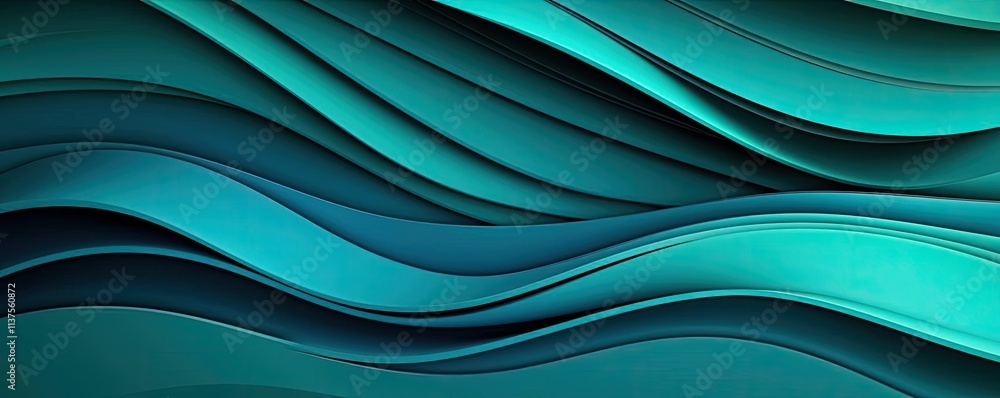 Poster wave abstract background concept. abstract waves of teal and blue create a soothing and modern visua