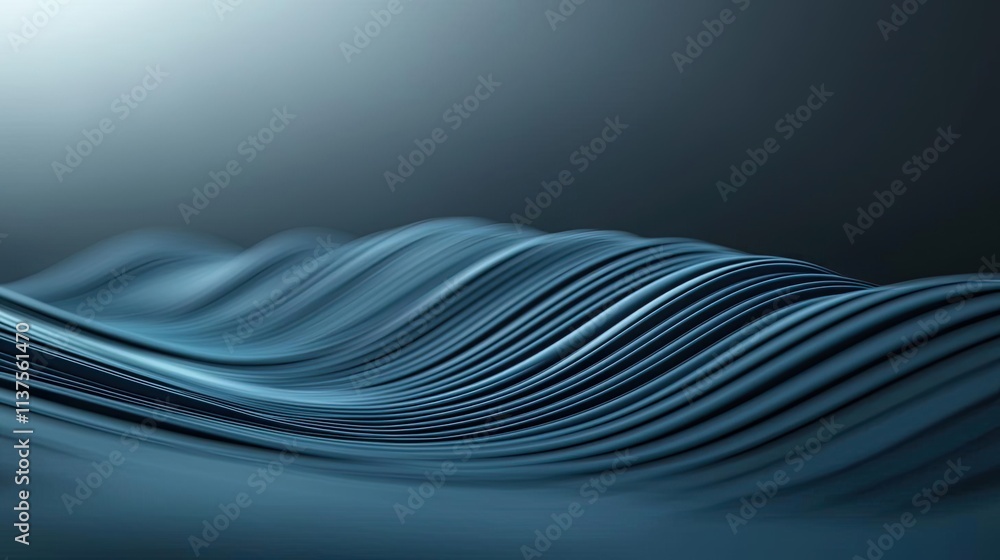 Poster wave abstract background concept. abstract waves of blue tones creating a calming, fluid motion effe