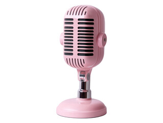 Retro Pastel Microphone Isolated on Transparent Background