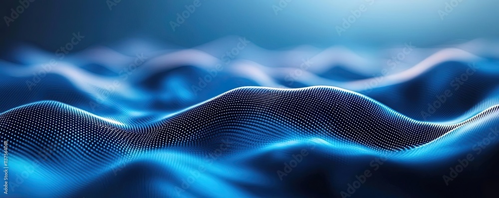 Aufkleber wave abstract background concept. abstract blue wave pattern with light reflections and depth.