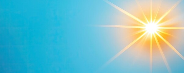 Obraz premium Weather forecast idea. Bright sunlight shining through a clear blue sky creates a warm and uplifting atmosphere.