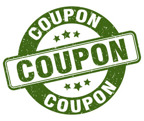 COUPON stamp. Round stamp on white background