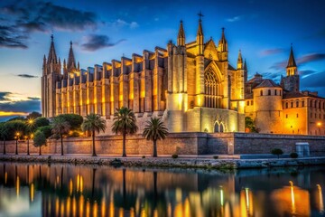 Obraz premium Mallorca Monument Night Photography: Low Light Shots of Island Landmarks