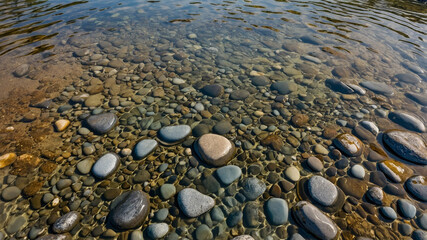Riverbed Patterns - Stones and Water Textures Captured by Drone