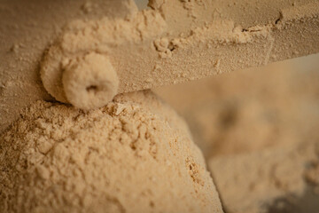 wood dust on the machine