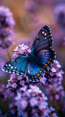 Naklejka premium A beautiful photo of a colorful butterfly resting against a natural landscape, perfect as a banner background for a cover or social media design.