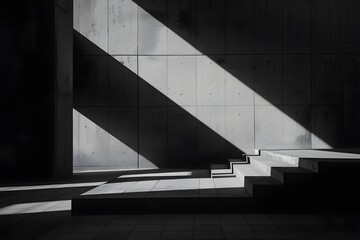 Fototapeta premium Concrete Architecture: Light and Shadow on Steps