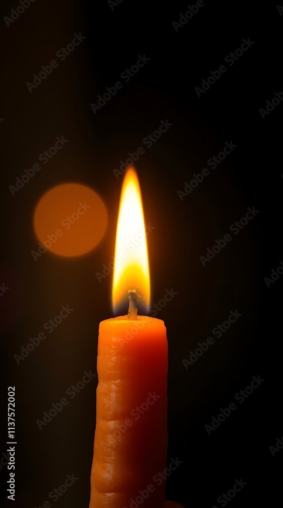 Poster warm candlelight illuminating a carrot with a soft bokeh background