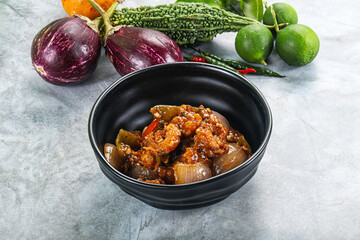 Asian cuisine - prawn in chili sauce