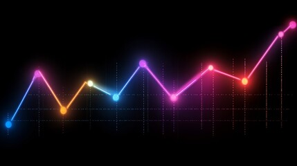 Colorful Abstract Data Visualization with Light Effect on Dark Background