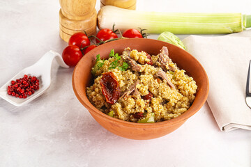 Bulgur with lamb and vegetables