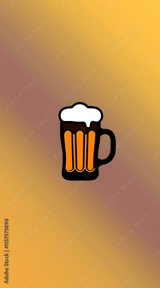 Poster modern flat design beer wallpaper with smooth gradient transitions and simple shapes