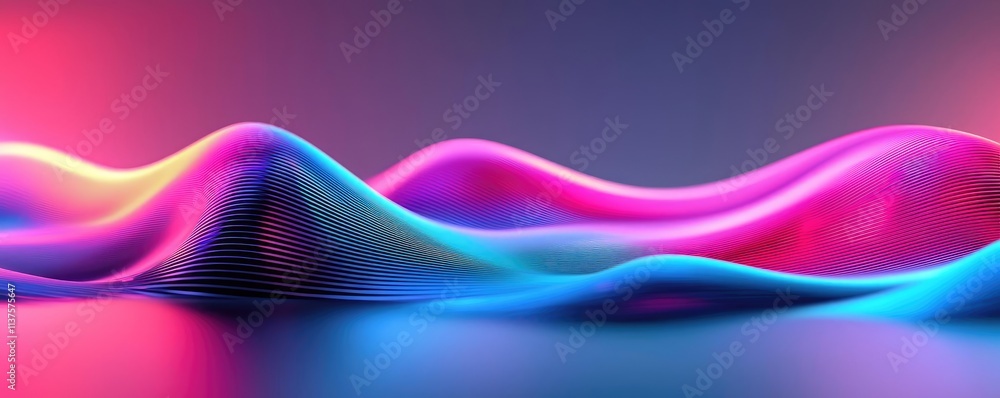 Aufkleber wave abstract background concept. abstract colorful waves creating a vibrant digital landscape with 