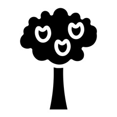 Tree Apple Fruit Glyph Icon
