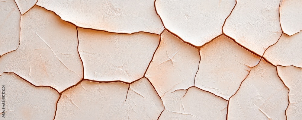 Poster a close-up of cracked, peeling paint on a surface, showcasing intricate patterns and textures in sof