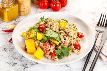 Dietary vegetarian quinoa with vegetables