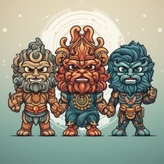 Fototapeta premium Mythical Creatures from Ancient Greece in Vector Art
