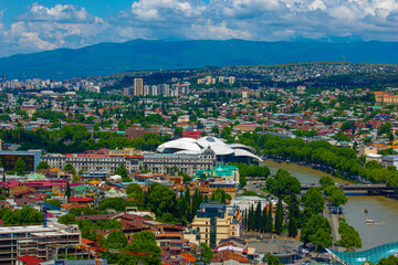 Aerial view on city Tbilisi, Georgia