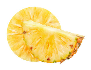 slice pineapple isolated on white clipping path