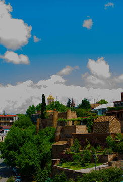 View on Queen Darejan Palace in city Tbilisi, Georgia