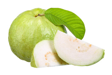 Guava fruit isolated on white clipping path