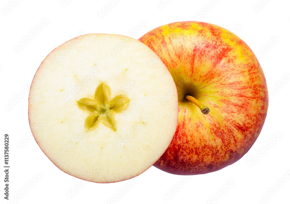 Poster top view apple isolated on white clipping path
