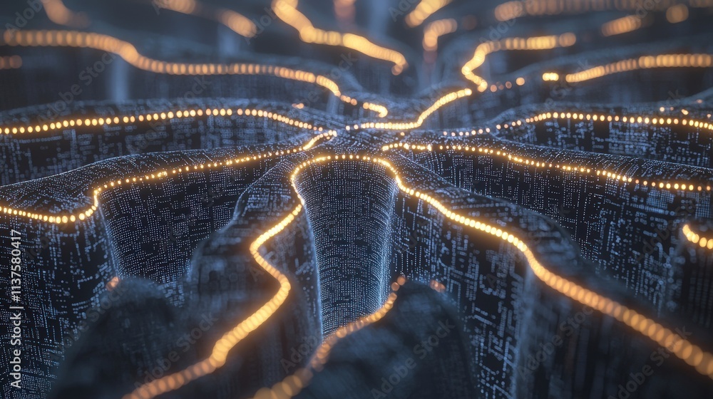 Aufkleber Ai-driven innovation sparks transformation in technology abstract visualization digital environment futuristic perspective