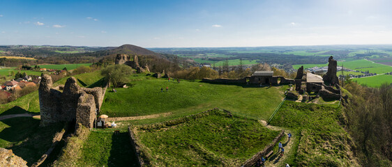 The ruins of the Lichnice castle near Třemošnice in the Chrudim district in the Pardubice region. The remains of the castle are protected as cultural.