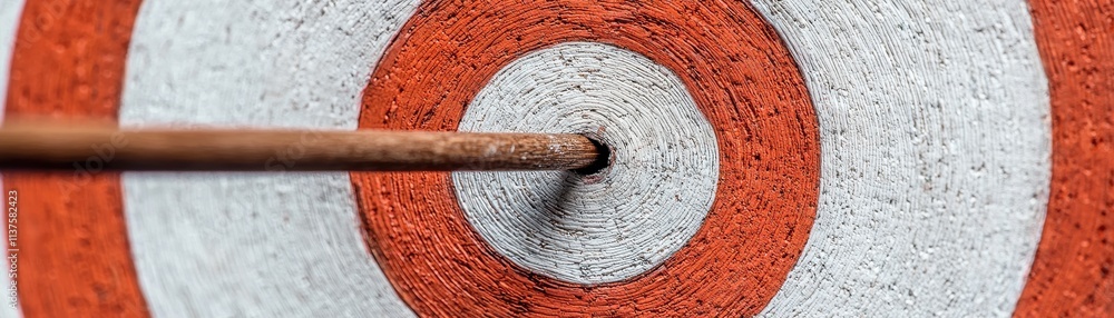 Aufkleber a close-up of an arrow hitting the center of a dartboard, showcasing precision and focus in the game