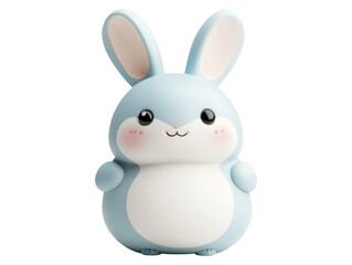 Obraz premium Cute 3D Bunny Mascot with Chubby Cheeks on Transparent Background