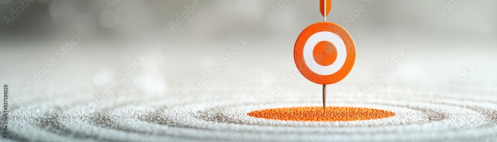 Aufkleber a vibrant target symbol is centered in rippling waves, symbolizing focus and precision in a serene e