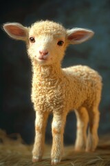 Fototapeta premium Lamb on Hay