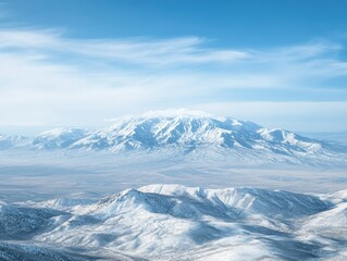 Majestic Mountain Range with Snow