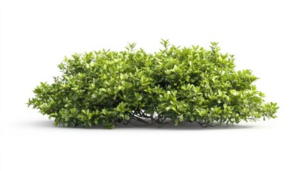 Obraz premium Lush green shrub isolated on white background. (1)