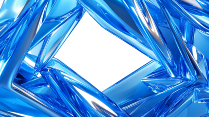 An abstract classic blue background frame isolated against a transparent background, ideal for design projects, creative visuals, or artistic presentations.