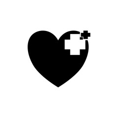 love shape icon design with medical health symbol