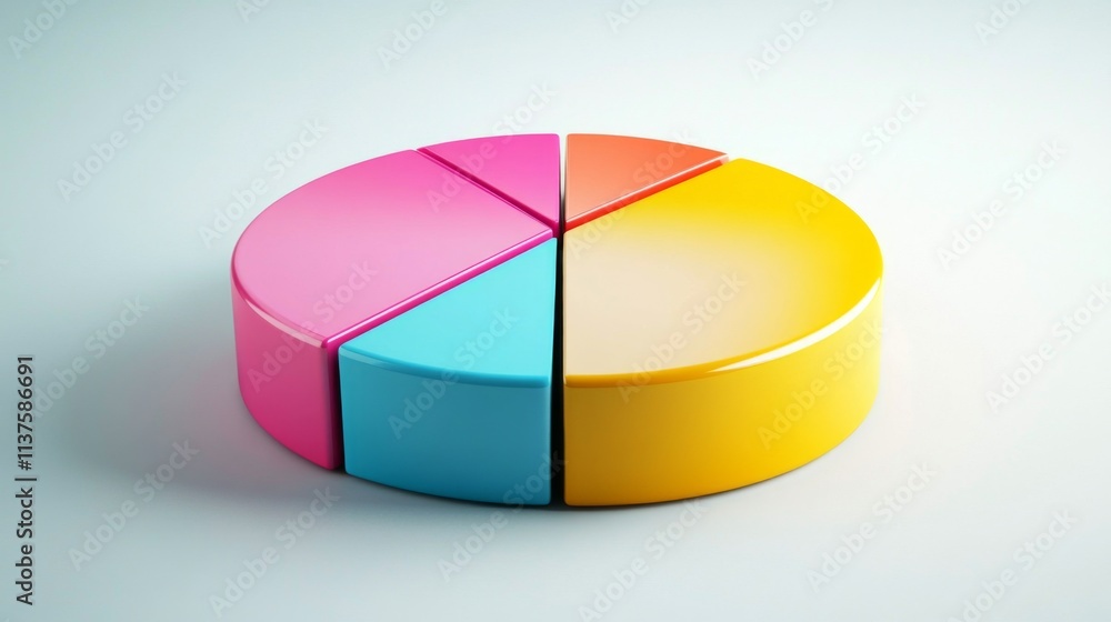 Poster colorful pie chart illustrating data distribution and analysis