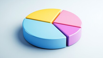 Obraz premium Colorful pie chart representation on a soft background for analysis