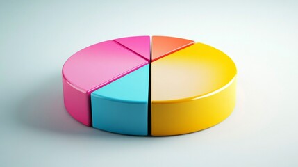 Fototapeta premium Colorful pie chart illustrating data distribution and analysis